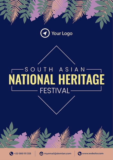 Vector south asian national heritage festival flyer design