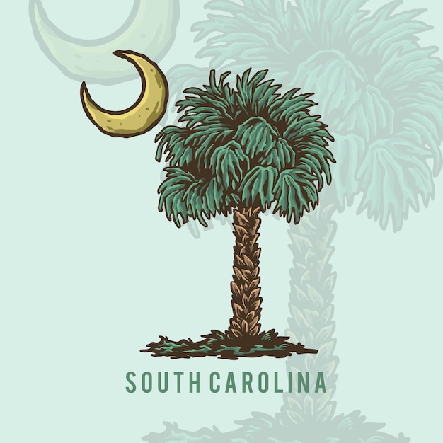 Vector south carolina palm tree illustration