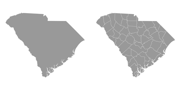 South carolina state gray maps vector illustration