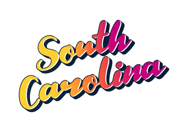 Vector south carolina text design. vector calligraphy. typography poster. usable as background.