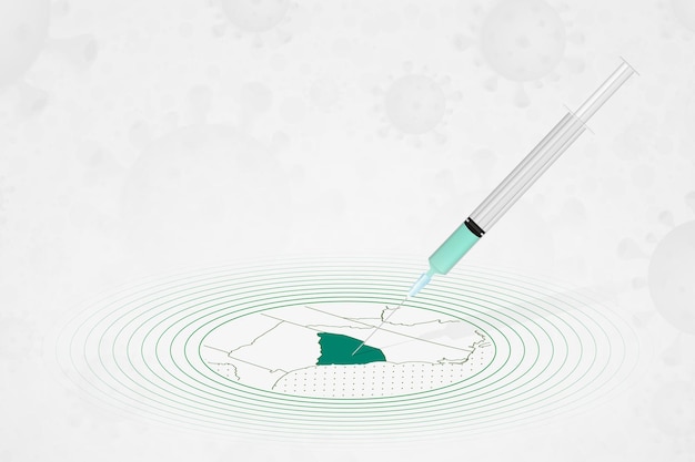 South Carolina vaccination concept vaccine injection in map of South Carolina