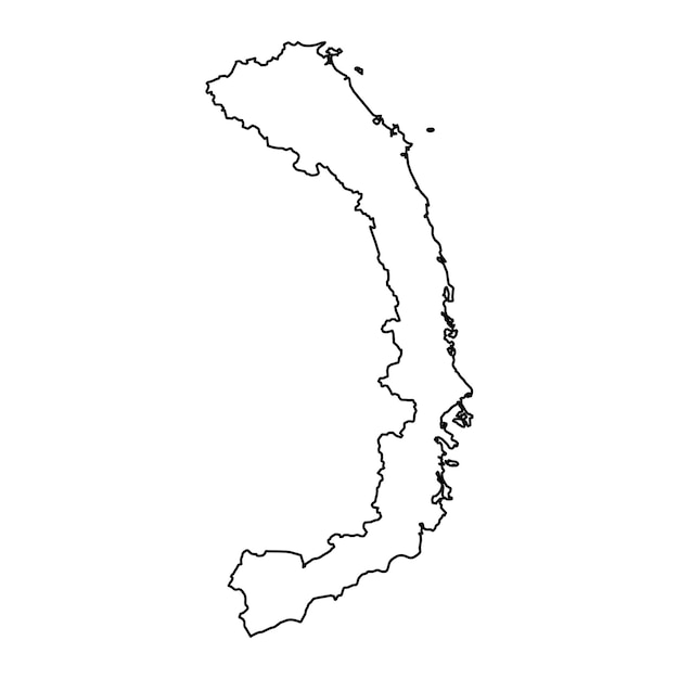 South Central Coast region map administrative division of Vietnam Vector illustration