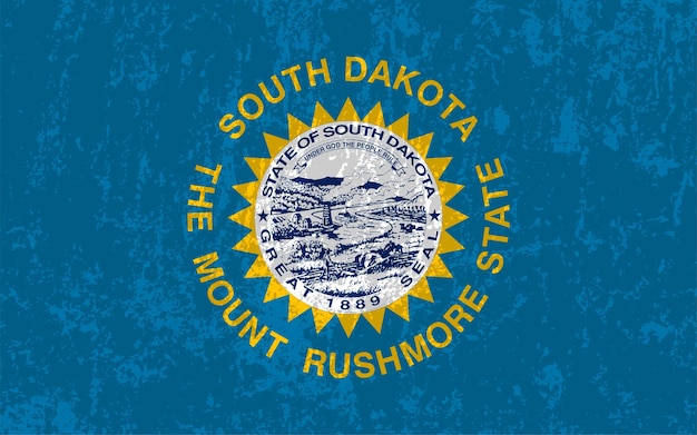 South Dakota staat grunge vlag Vector illustratie