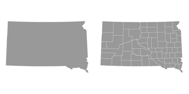 ベクトル サウスダコタ州グレーの地図 ベクトルイラスト