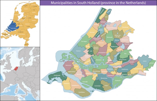 Vector south holland is a province of the netherlands