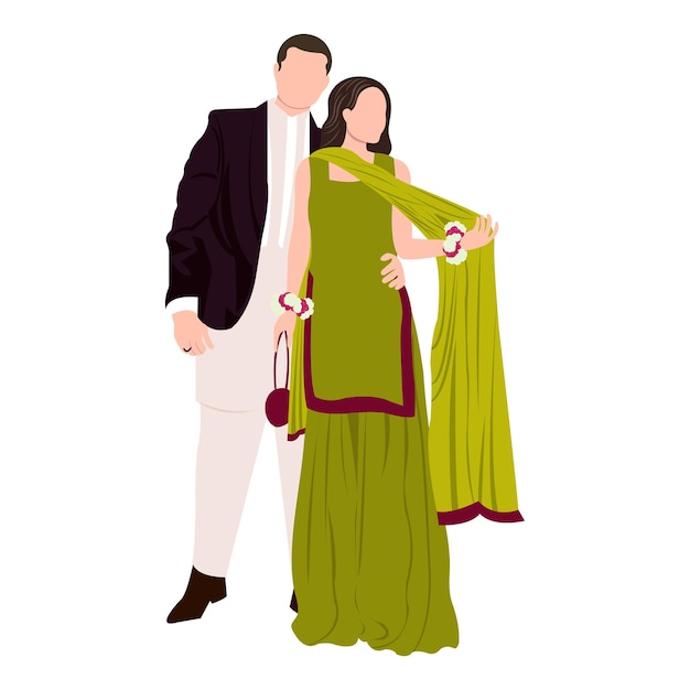 Vector south indian bride