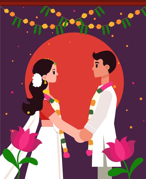 Свадьба пары из южной индии