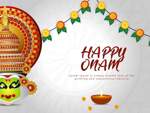 Premium Vector | South indian festival happy onam celebration background