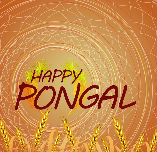 Festival dell'india meridionale pongal sfondo modello design illustrazione vettoriale happy pongal holiday har
