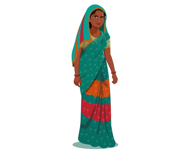 Vector south indian woman in saree