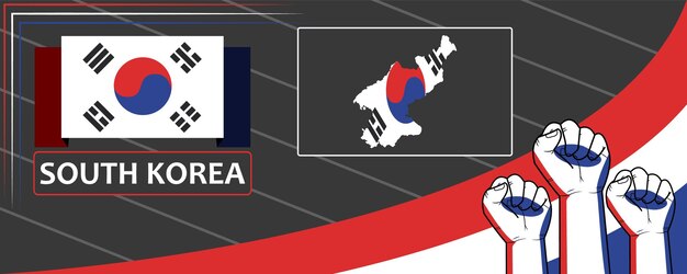 Vector south korea banner for national day with abstract modern design south korea flag and embroidery bg