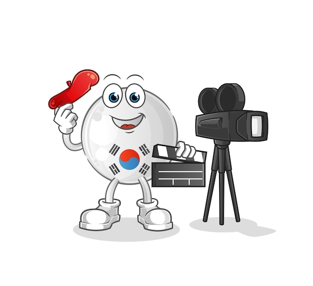 South korea director mascot. cartoon vector