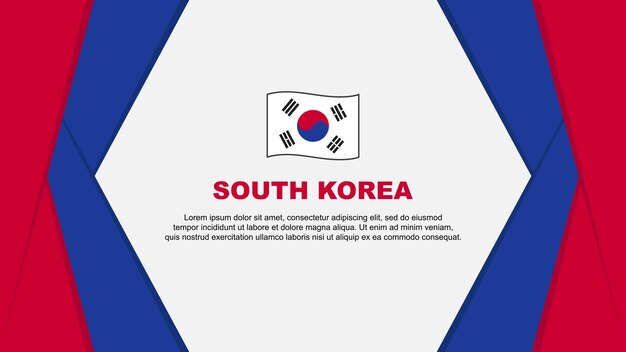 Modello di disegno astratto della bandiera della corea del sud bandiera del giorno dell'indipendenza della corea del sud illustrazione vettoriale dei cartoni animati sfondo della corea del sud