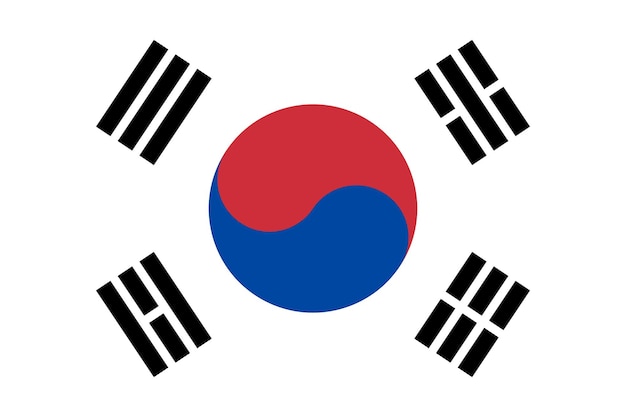 Illustrazione semplice della bandiera della corea del sud per il giorno dell'indipendenza o l'elezione