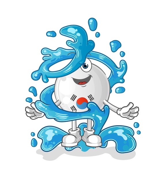 south korea fresh with water mascot. cartoon vector