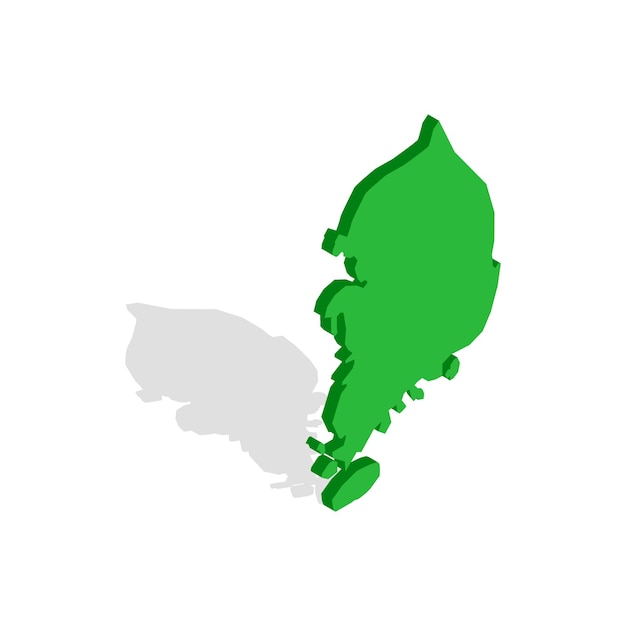 白い背景に分離された等角投影の 3d スタイルの韓国地図アイコン