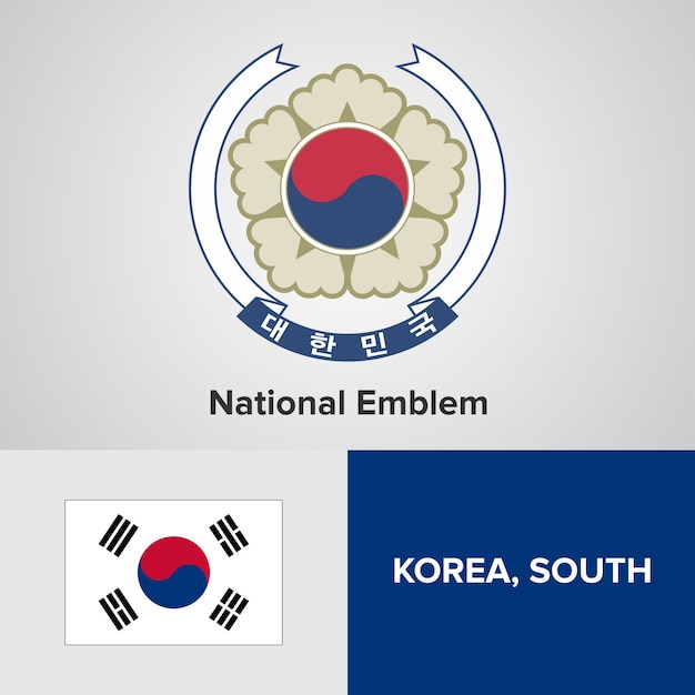 Национальная эмблема и флаг южной кореи