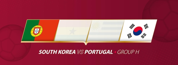 South Korea Portugal football match illustration in group A