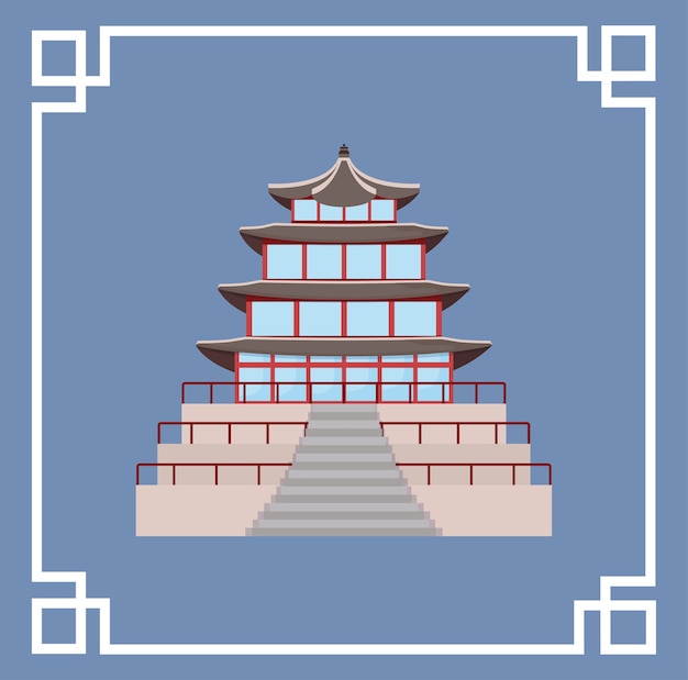 Vector south korea traditional gyeongbokgung building icon