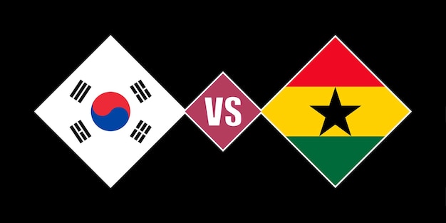 韓国対ガーナの旗の概念ベクトル図