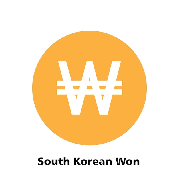 South Korean Won symbol icon Vector