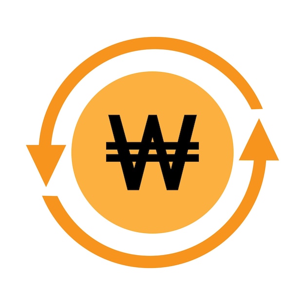 South Korean Won symbol icon Vector