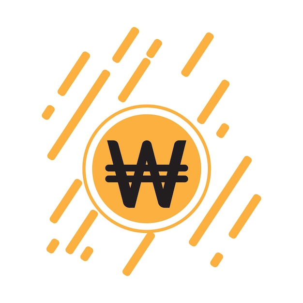 South Korean Won symbol icon Vector