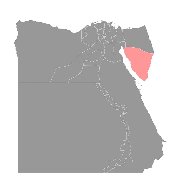 Вектор Карта провинции южный синай административное деление египта векторная иллюстрация