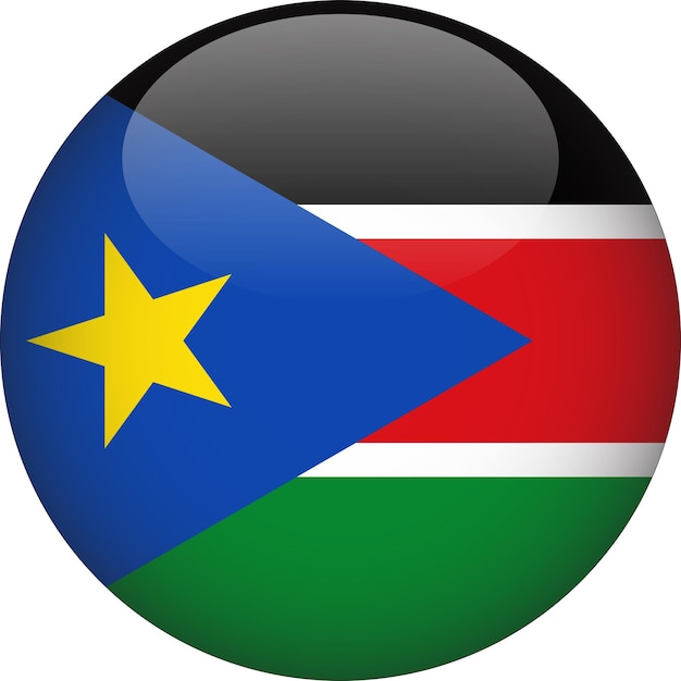 South Sudan 3D Rounded Flag Button