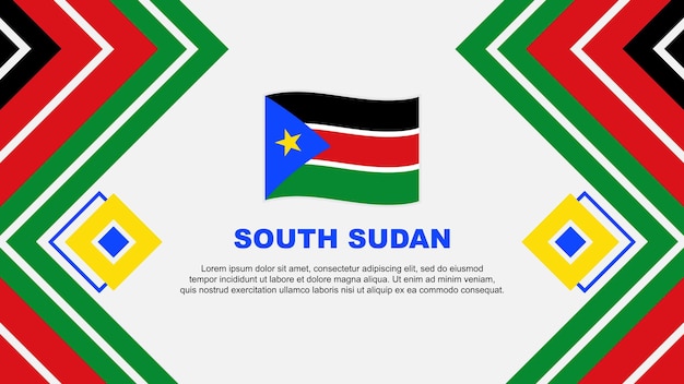 Флаг Южного Судана Абстрактный дизайн фона Шаблон Баннер Дня независимости Южной Судана Настенные бумаги Векторная иллюстрация Дизайн Южной Судана