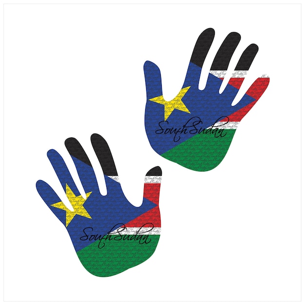 South sudan flag hand vector