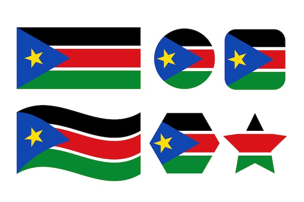 Illustrazione semplice della bandiera del sud sudan per il giorno dell'indipendenza o le elezioni. icona semplice per il web