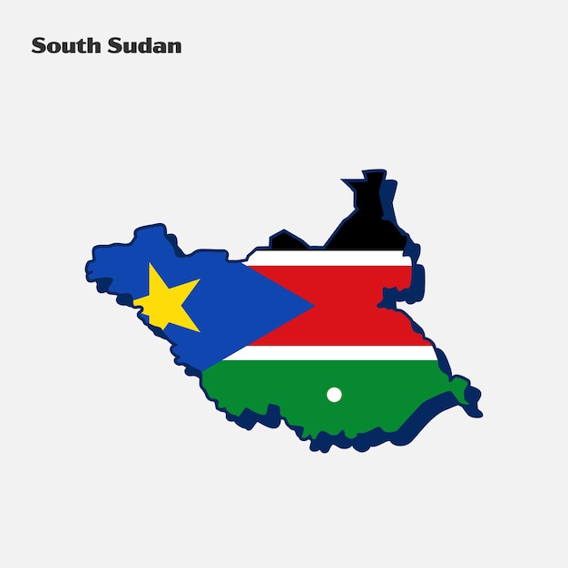 South sudan nation flag map infographic