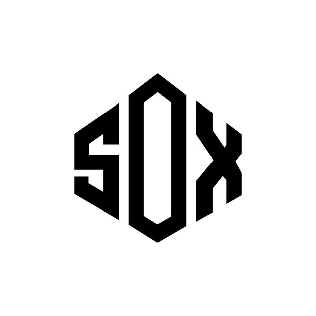 Vector sox letter logo ontwerp met veelhoek vorm sox veelhoek en kubus vorm logo ontwerp sox zeshoek vector logo sjabloon witte en zwarte kleuren sox monogram bedrijf en vastgoed logo