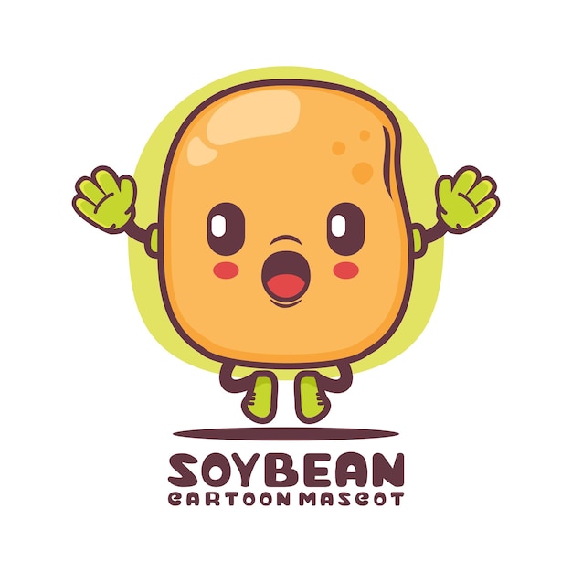 Soy bean cartoon mascot grain vector illustration