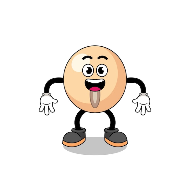 Soy bean cartoon with surprised gesture