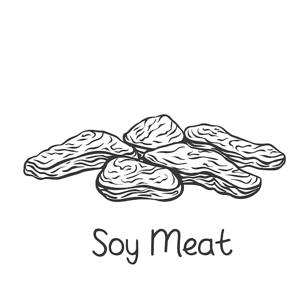 Soy meat stripes outline icon.