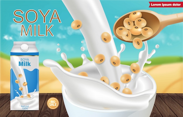 Soy milk mockup