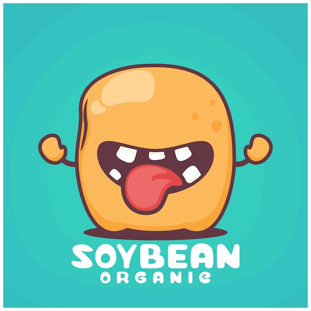 Soybean cartoon nuts vector illustration