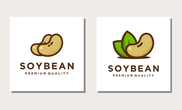 Soybean logo template design health food icon vector illustration