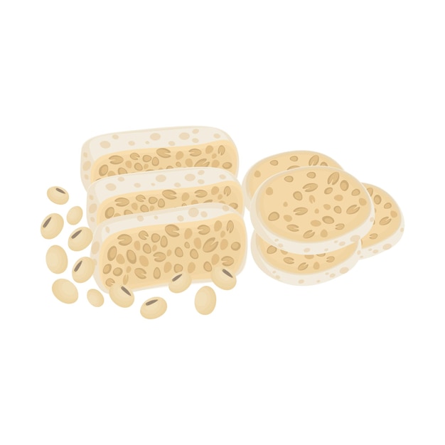 Логотип сои Tempeh Slice Illustration