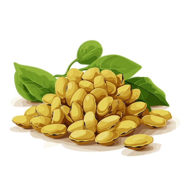 Vector soybeans vector on white background