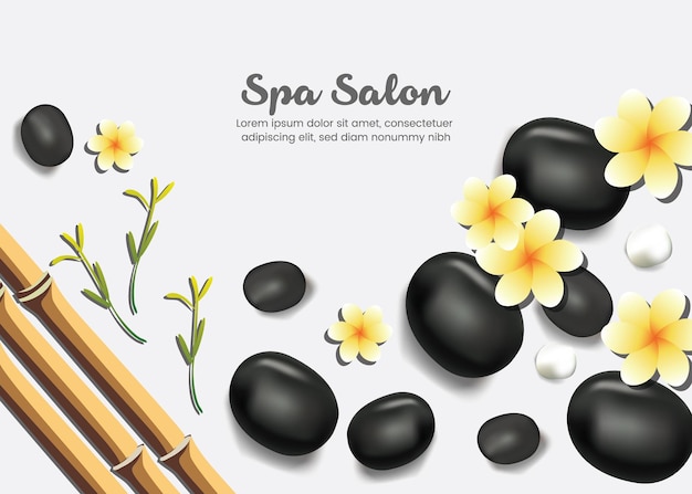 Vector spa banner background with black stones