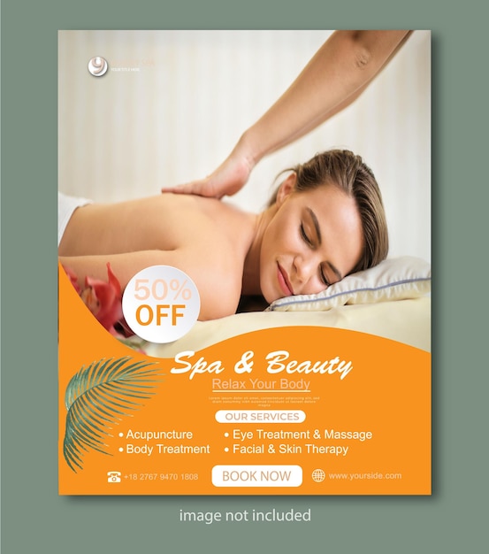 Spa and beauty care social media or Instagram post template design