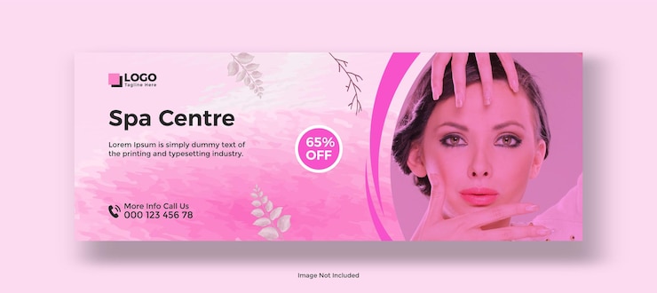 Spa and beauty Facebook cover design template
