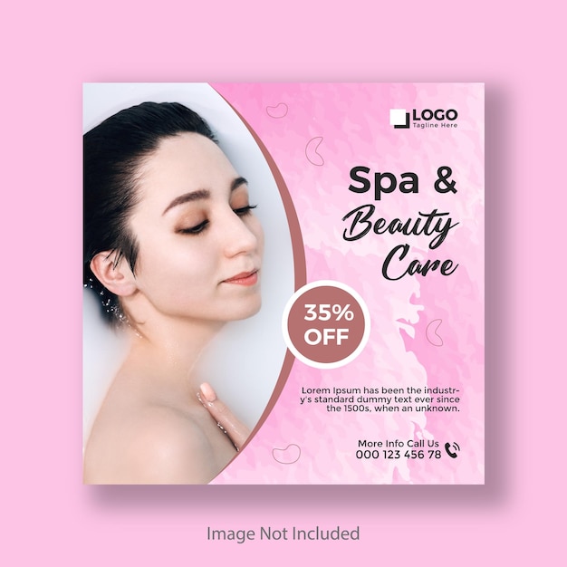 spa and beauty facebook social media and instagram post design template