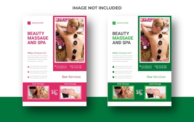 Vector spa and beauty flyer design template a4 size vector