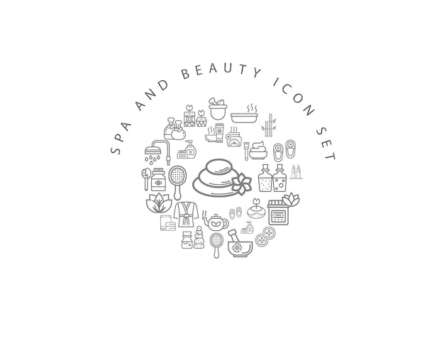 Vector spa beauty icons set