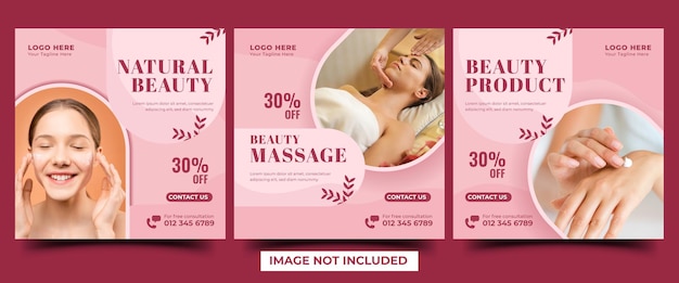 Spa and beauty massage social media post template