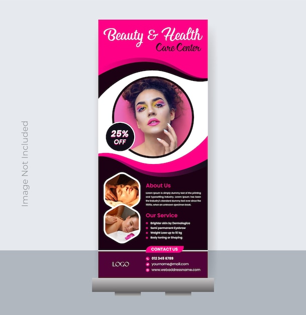 Vector spa beauty salon business roll up banner